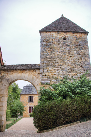 medieval houses in the village of saint amand de coly , perigord noir in aquitaine, franceの写真素材