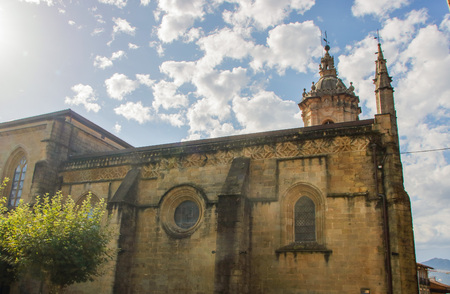 Gothic church of saint mary at Hondarribia, Spainの写真素材