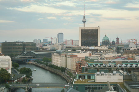 aerial view of Berlin and skylineのeditorial素材