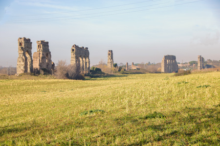 Aqueduct park on Appia street, Rome , Italyの写真素材