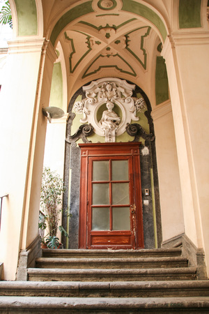 AT NAPLES - ITALY - ON 08/31/2016 - The baroque palace known as Palazzo dello spagnolo, by Sanfelice architect of XVII centuryのeditorial素材