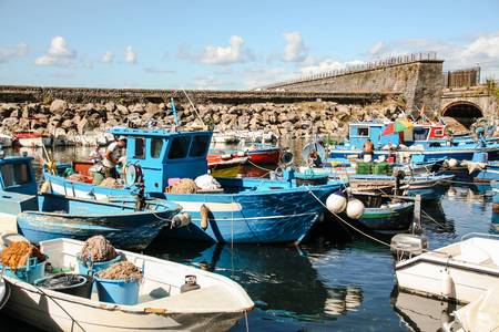AT POZZUOLI - ITALY ON 09/17/2016 - the old port of Pozzuoli, Naples, Italyのeditorial素材