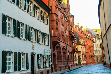 At Freiburg, Germany - On 08/05/2016 -  Beautiful colorful  building of the historic center of...