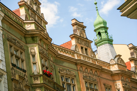 At Prague, Czech Republic - On 07/23/2015 - baroque facades of old palaces in Prague, Czech republicのeditorial素材