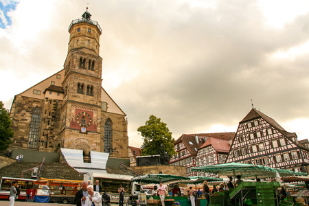 At Donaworth - On 08/10/2016 - market in the picturesque  town of Donauworth on the romantic road, Germanyのeditorial素材