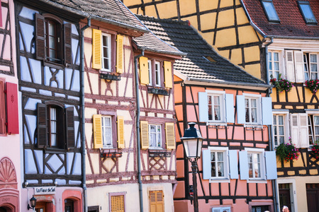 Colorful half-timbered  houses in Colmar, Alsaceのeditorial素材