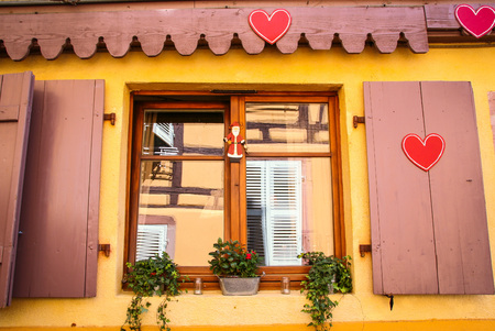 Colorful half-timbered  houses in Colmar, Alsaceの写真素材