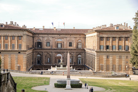 Rinascimental garden of Boboli and  Pitti palace in Florence, Italyの写真素材