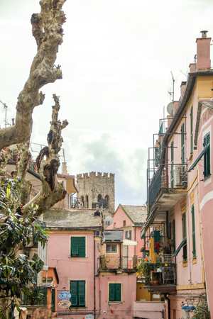At Monterosso al Mare On March, 31, 2018 -View of Monterosso al Mare one of the five lands towns in Liguria region of Italyのeditorial素材