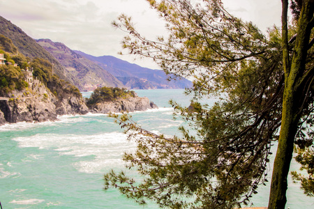  coastline  of ligurian  Cinque terre at Monterosso, Liguria, Italy