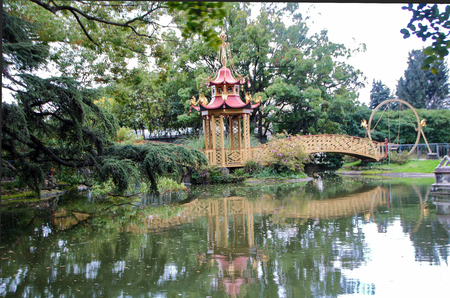 At Pegli, Italy , On april /02/2018 - The chinese pagoda  in te park of Villa Durazzo - Pallavicini

のeditorial素材