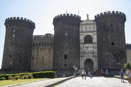 Medieval New castle, better kown as Maschio Angioino, symbol of Naples city.のeditorial素材