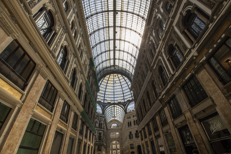Iron glass ceiling of Umberto I gallery at Naples, Italyのeditorial素材