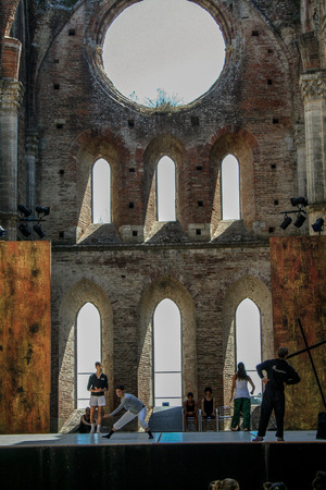 Medieval abbey of San Galgano in Tuscan countrysideのeditorial素材