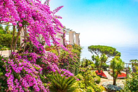 woderful gardens of Villa Rufolo at Ravello, Italyのeditorial素材
