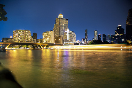 At Bangkock - Thailand - On august 2018 - Cityscape  at nightのeditorial素材