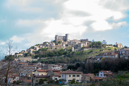 The castle and town of Vairano Patenora in Caserta province, Campania, Italyのeditorial素材