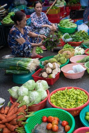 At Hue - Vietnam - On august 2019 - Dong Ba Market,  the oldest market in Hue Cityのeditorial素材