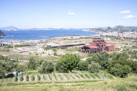 Landscape of Bagnoli and Naples gulf, Naples, Italyの写真素材