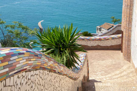 Villa at Vietri sul mare, public park ornated with ceramic tiles の写真素材