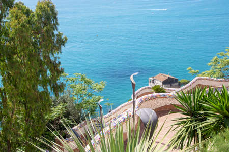 Villa at Vietri sul mare, public park ornated with ceramic tiles の写真素材