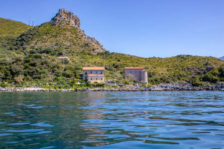 Scenic landscape of Maratea coastline in Basilicata, Italyの写真素材