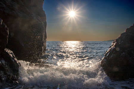 Scenic landscape of Maratea coastline in Basilicata, Italyの写真素材