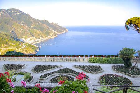 At Ravello - Italy - On july 2020 - The beautiful garden of Villa Rufoloのeditorial素材