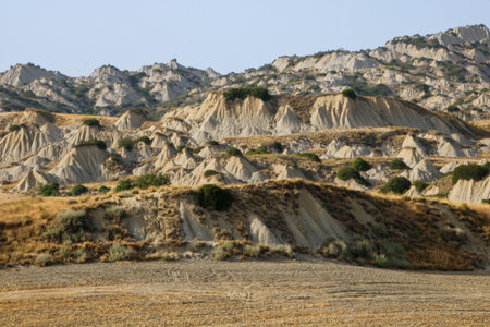 Landscape of Calanchi Lucani at Aliano, Matera province, Basilicata region in Italyの写真素材