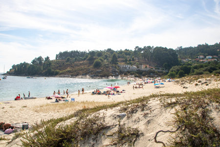 At Cangas, Spain, On 08-27-22, landscape of coastline and beachの写真素材