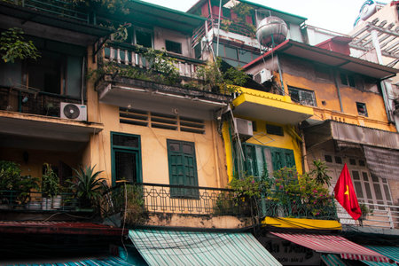 At Hanoi, Vietnam, on September 2019, French architecture in the historic center of the cityの写真素材
