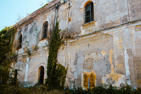 At Procida, Italy, on, 08,,01,23, the old abandoned prison in D'Avalos palaceのeditorial素材