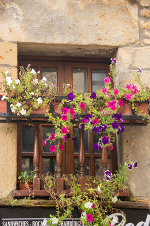 At Santillana del Mar, Spain, On August 2023, view of the medieval architecture in the historic center of the townのeditorial素材