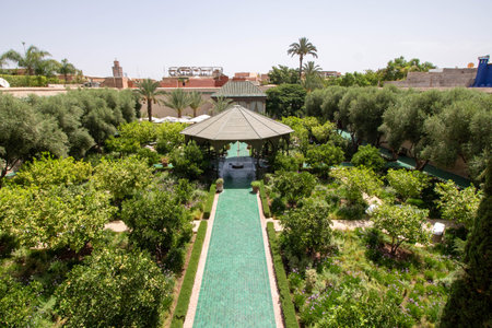 At Marrakech, Morocco, on 08,09,24, The secret garden (Le jardin secret)の写真素材