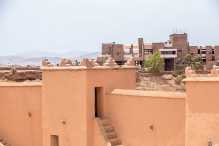 Kasbah Taourirt is a historic fortified residence complex or kasbah in Ouarzazate, Morocco.の写真素材
