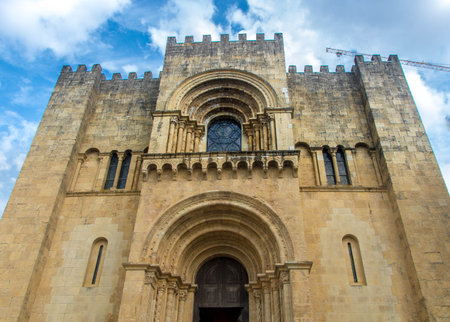 The Old Cathedral of Coimbra (Portuguese: SÃ© Velha de Coimbra), a Romanesque Roman Catholic building in Portugal.の写真素材