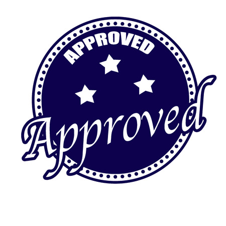 approved label stamp on whit vector illustrationのイラスト素材