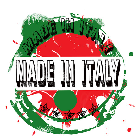 made in italy label stamp whit on vector illustrationのイラスト素材