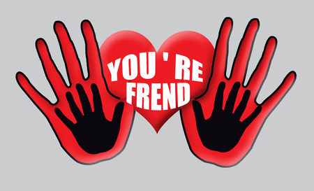 your friend background whit on vector illustrationのイラスト素材