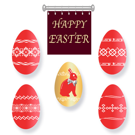 happy easter background whit on vector illustrationのイラスト素材