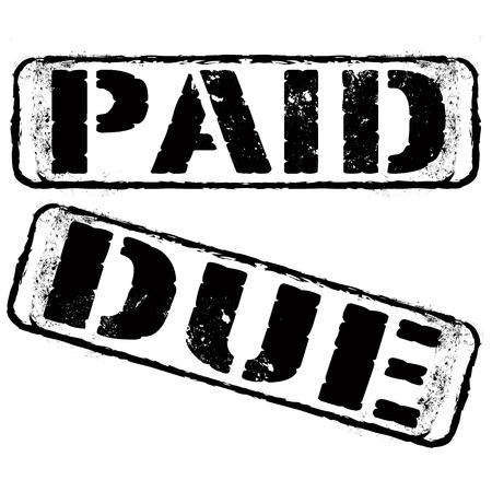 paid due grunge stamp whit on vector illustrationのイラスト素材