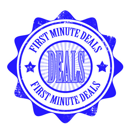 first minute deals grunge stamp with on vector illustrationのイラスト素材