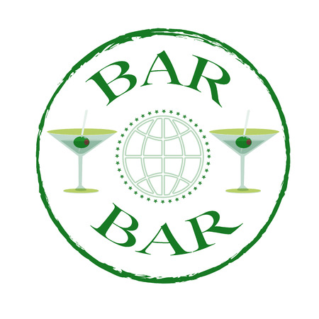 bar grunge stamp with on vector illustrationのイラスト素材