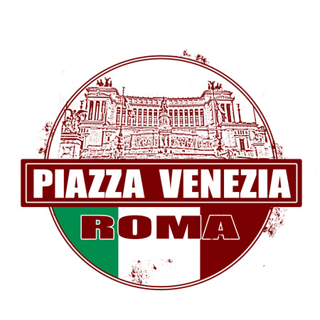 piazza venezia grunge stamp with on vector illustrationのイラスト素材