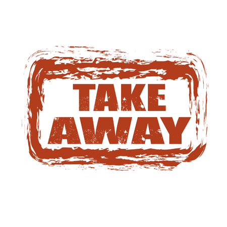 take away grunge stamp with on vector illustrationのイラスト素材