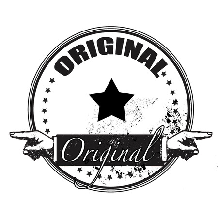 original grunge stamp with on vector illustrationのイラスト素材