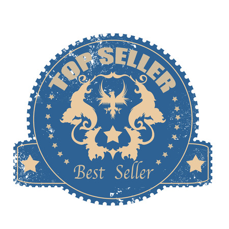top seller grunge stamp with on vector illustrationのイラスト素材