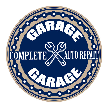 garage grunge stamp with on vector illustrationのイラスト素材