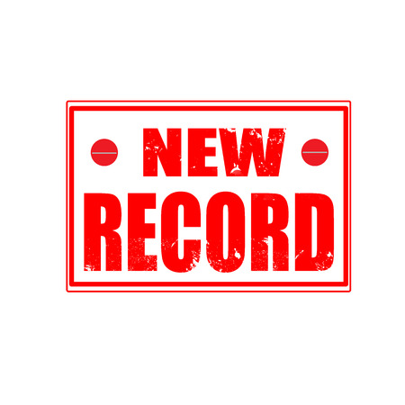 new record grunge stamp with on vector illustrationのイラスト素材