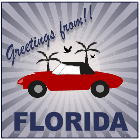 greetings from florida background with on vector illustrationのイラスト素材